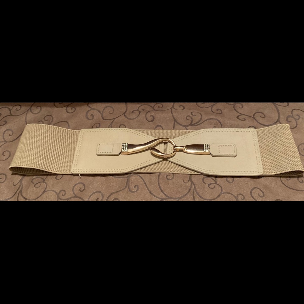 Taupe Leather waist belt- Rose Gold Clasp